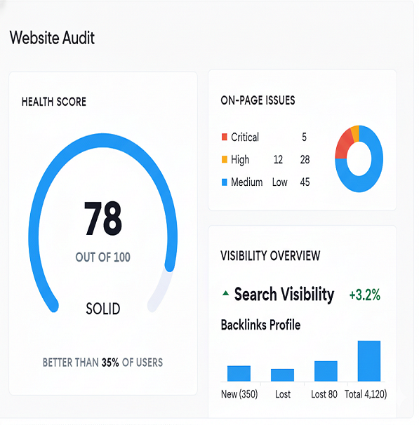 Website audit health score